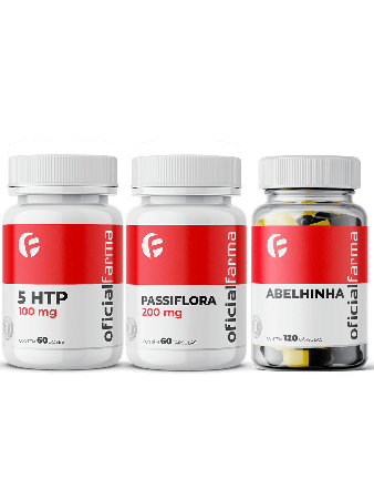 5 Htp 100Mg 60 C&aacute;psulas + Passiflora 200Mg 60 C&aacute;psulas + Termog&ecirc;nico Abelhinha 120 C&aacute;psulas