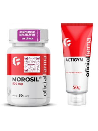 Morosil&reg; 500mg 30 Doses Mastig&aacute;veis + Actigym 50g